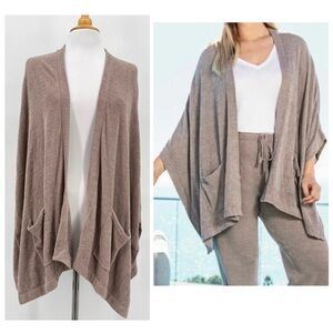 Barefoot Dreams CozyChic Ultra Lite Kimono Cardigan Cream Women’s One Size Tan
